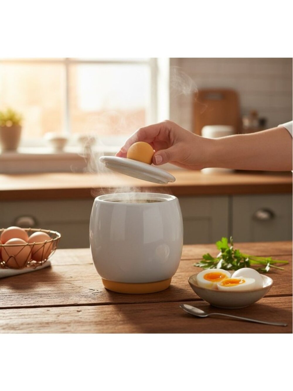 Egg-Tastic Ceramic Microwave Egg Cooker For Fast & Fluffy Eggs